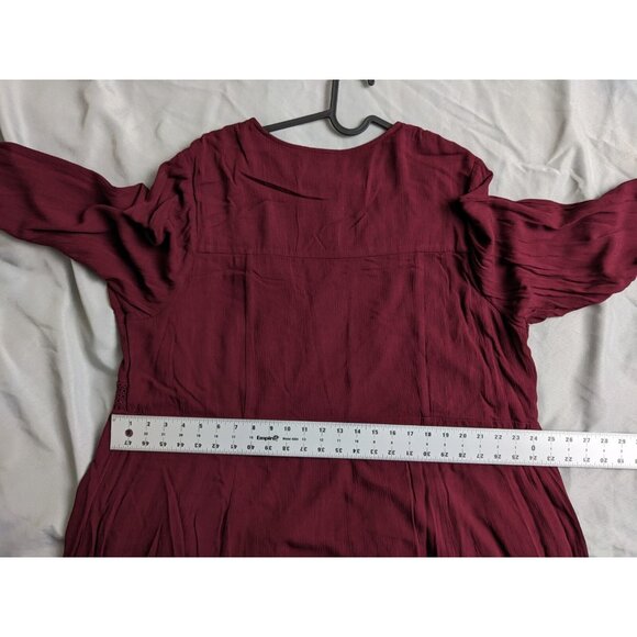 Torrid Dress Red Gauze Boho Skater Lined Flowy Bell Sleeve Womens Size 3X - Picture 12 of 16